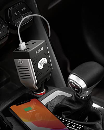 150W Power Inverter 12V to 110V Car Charger with 2 USB Ports K9638