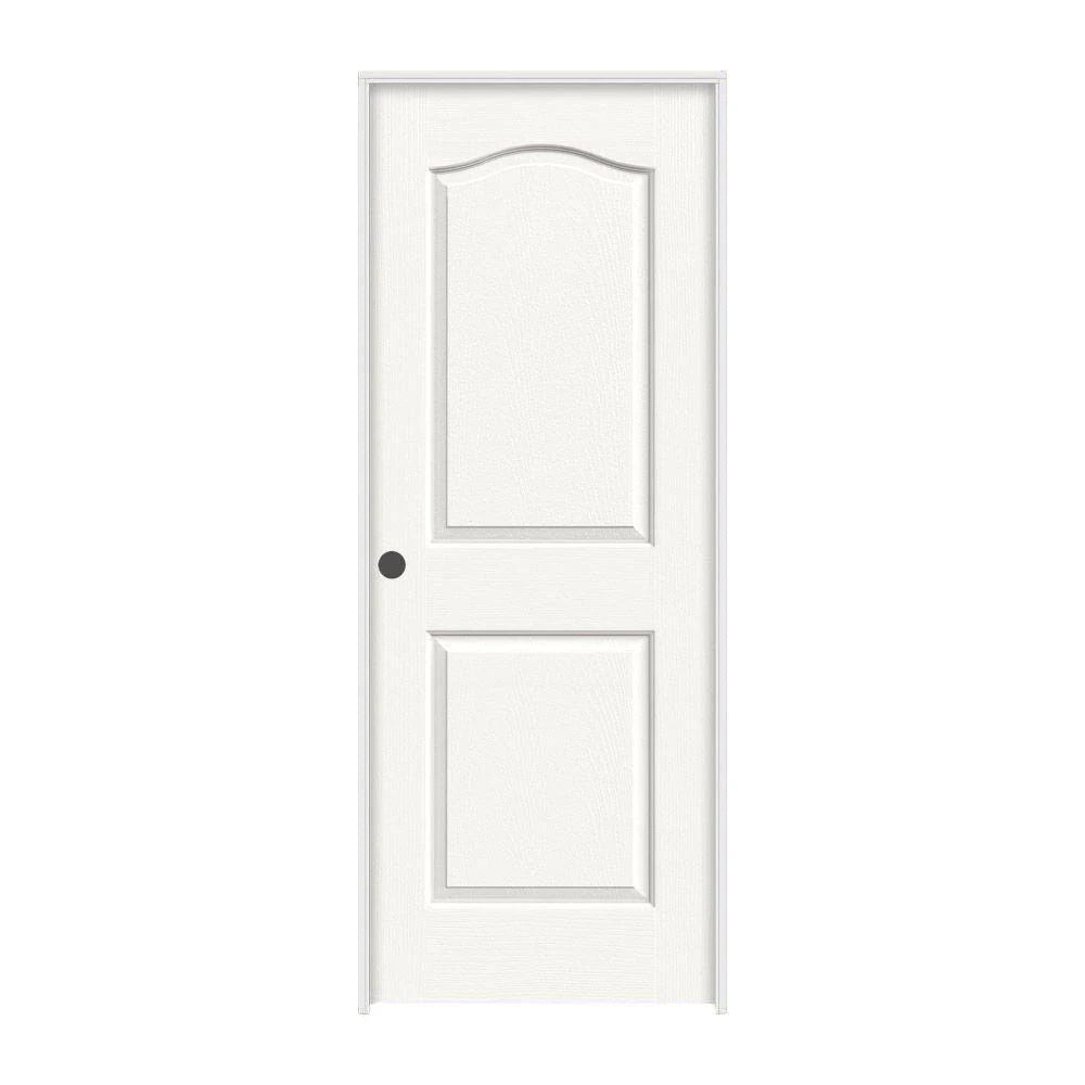 28 in. x 80 in. White Painted Right-Hand Textured Molded Composite MDF Single Prehung Interior Door M593671