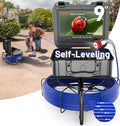 Self-Leveling Sewer Camera 100FT, 9" HD Screen Pipe Borescope Drain Inspection with 12pcs LED Light, DVR Recorder with 32GB Card, IP68 Waterproof Plumbing Cam, 7mm Cable with Depth Marker J308