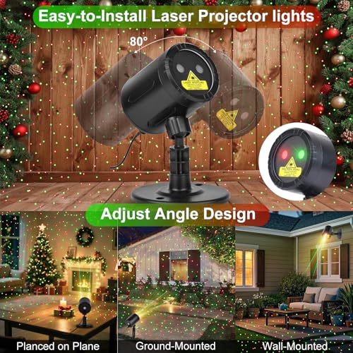 Red and Green Laser Christmas Projector with Remote Control O40078