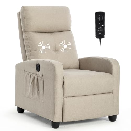 Small Fabric Recliner Chair with Lumbar Support A337873