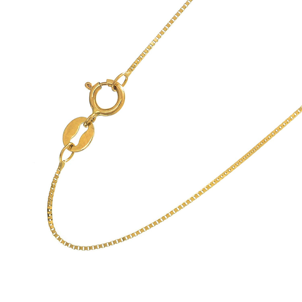 10K Yellow Gold 0.6mm Box Chain with Spring Ring Clasp H478