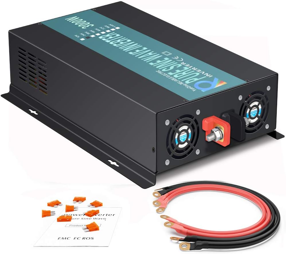 300W Pure Sine Wave Car Power Inverter 24VDC Black X906