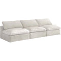 Cream Velvet Modular 3 Piece Armless Sofa J9767