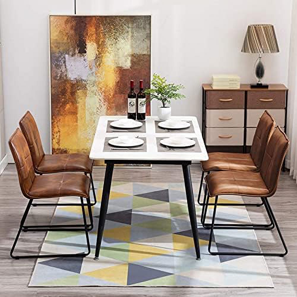 Faux Leather Dining Chairs with Metal Legs C12921