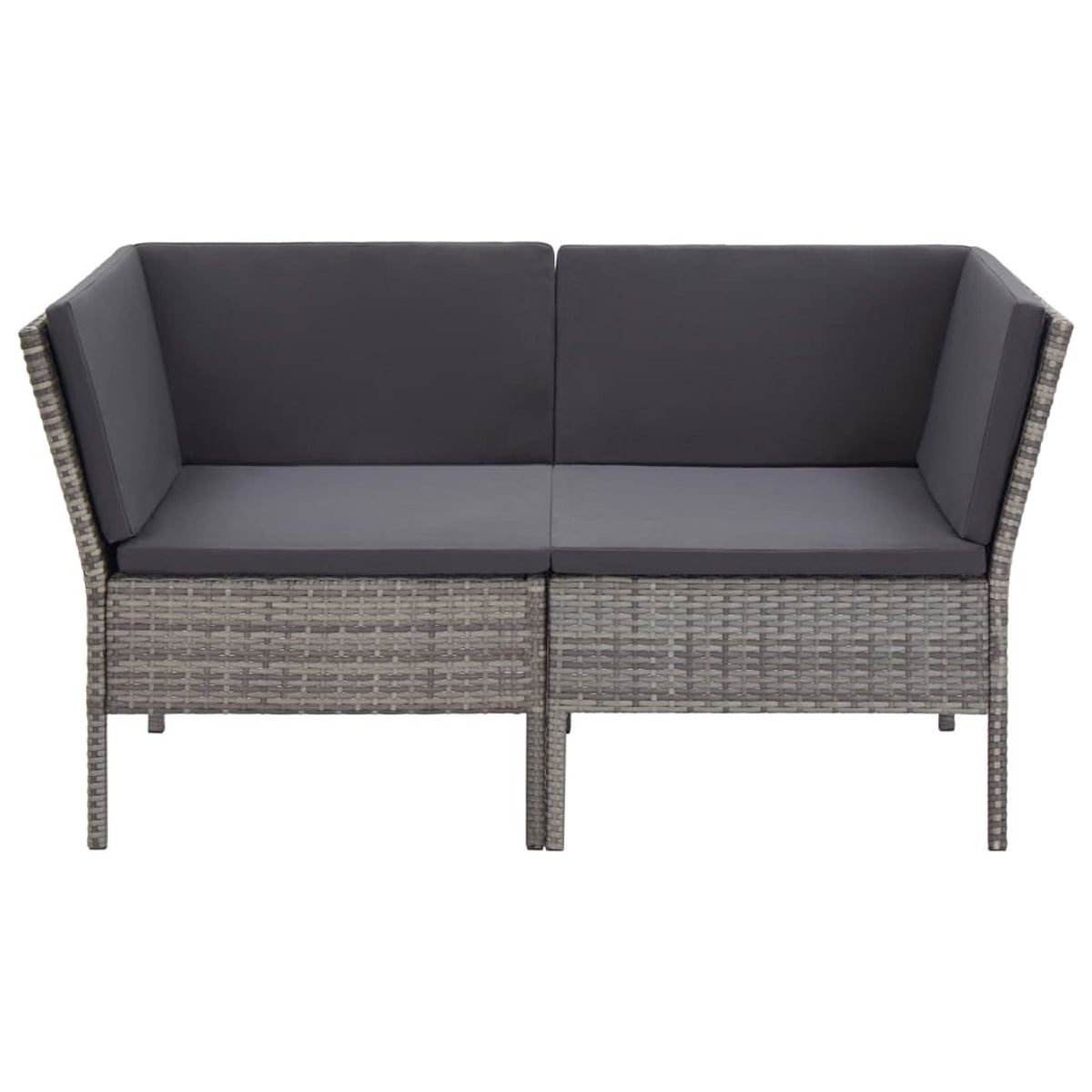 6 Piece Gray Poly Rattan Outdoor Sectional Set with Side Table O500