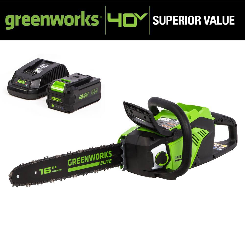 16 in. 40V Cordless Brushless Chainsaw with 6.0 Ah Battery and Charger O59579