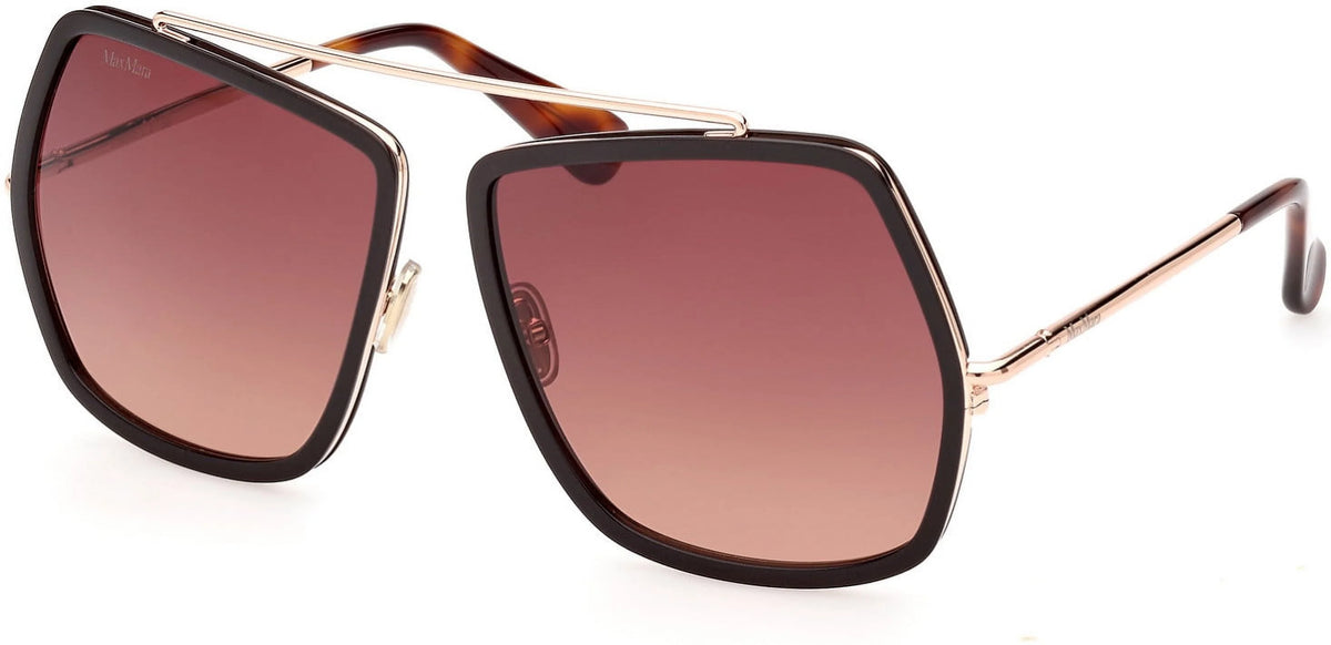 Shiny Rose Gold Dark Brown Gradient Sunglasses X593