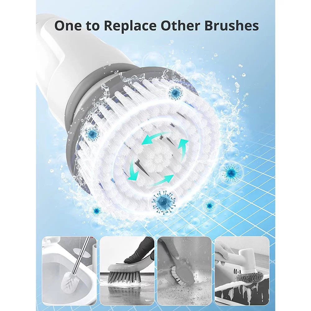 Cordless Electric Spin Scrubber with 4 Replaceable Heads M501179