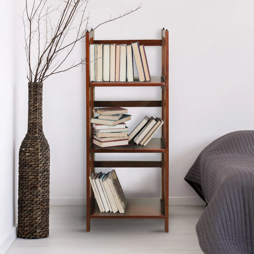 3-Shelf Folding Bookcase, Walnut P9950