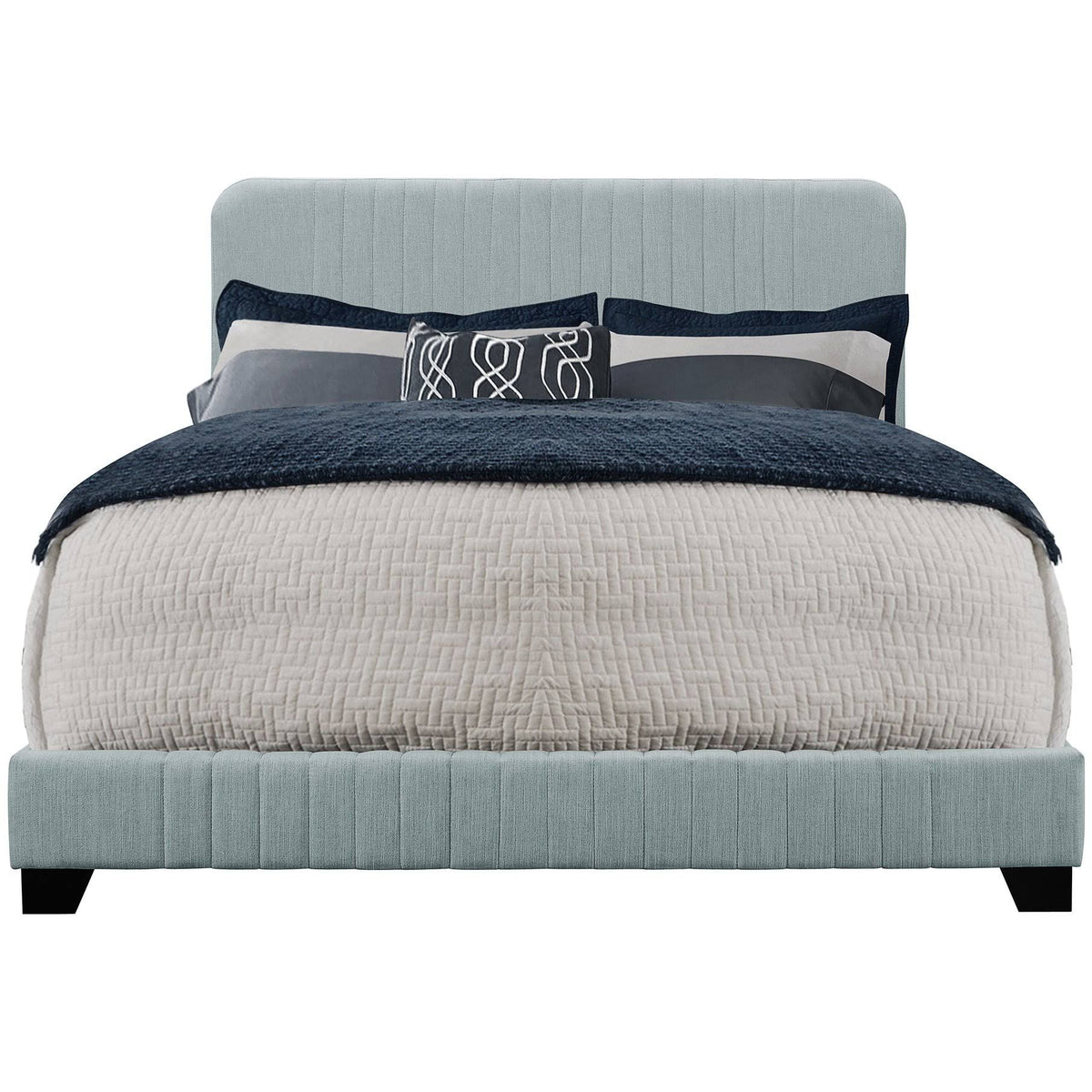 Blue Queen Upholstered Panel Bed G507