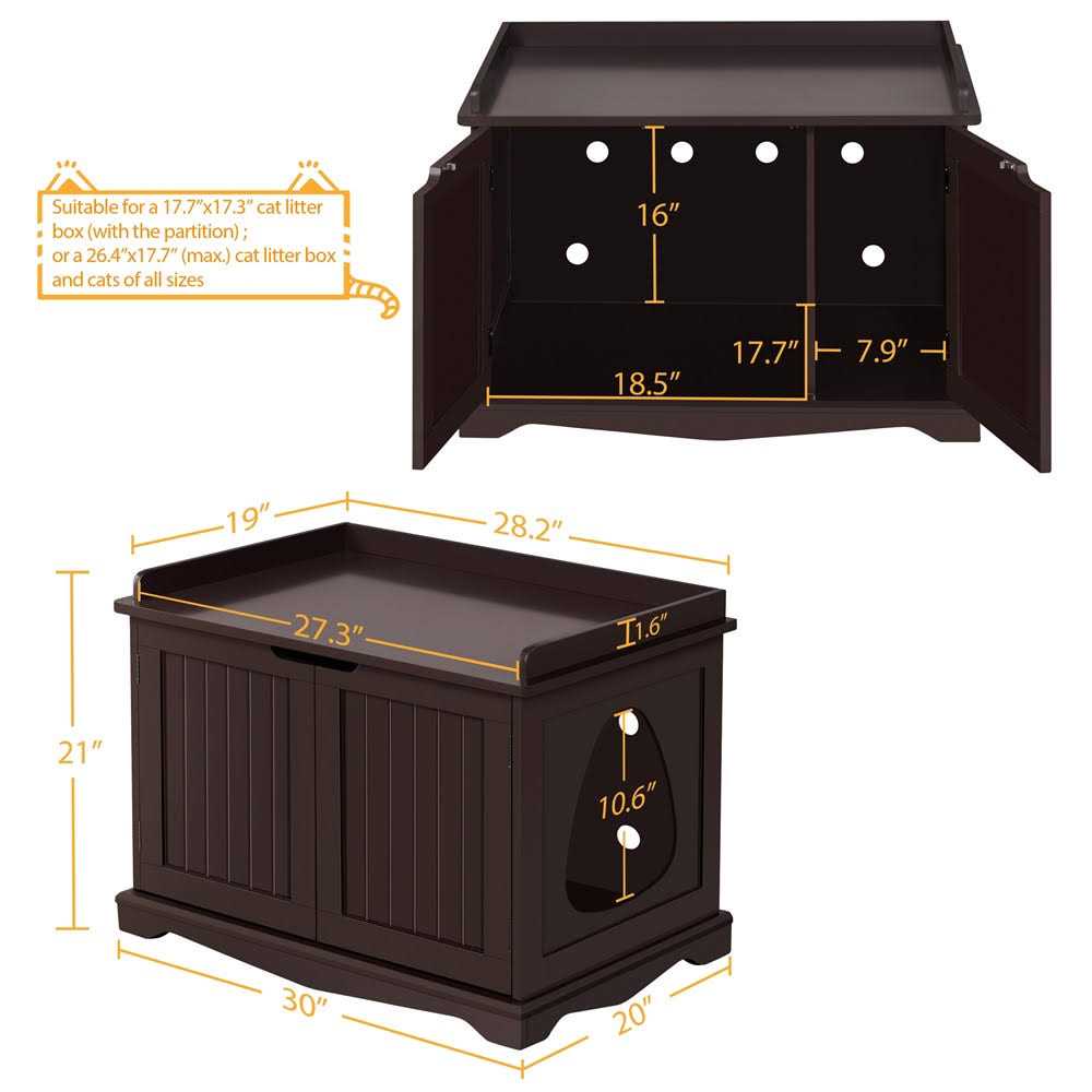 Wooden Cat Litter Box Enclosure Side Table X896671