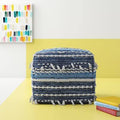 Square Striped Pouf Ottoman K208744