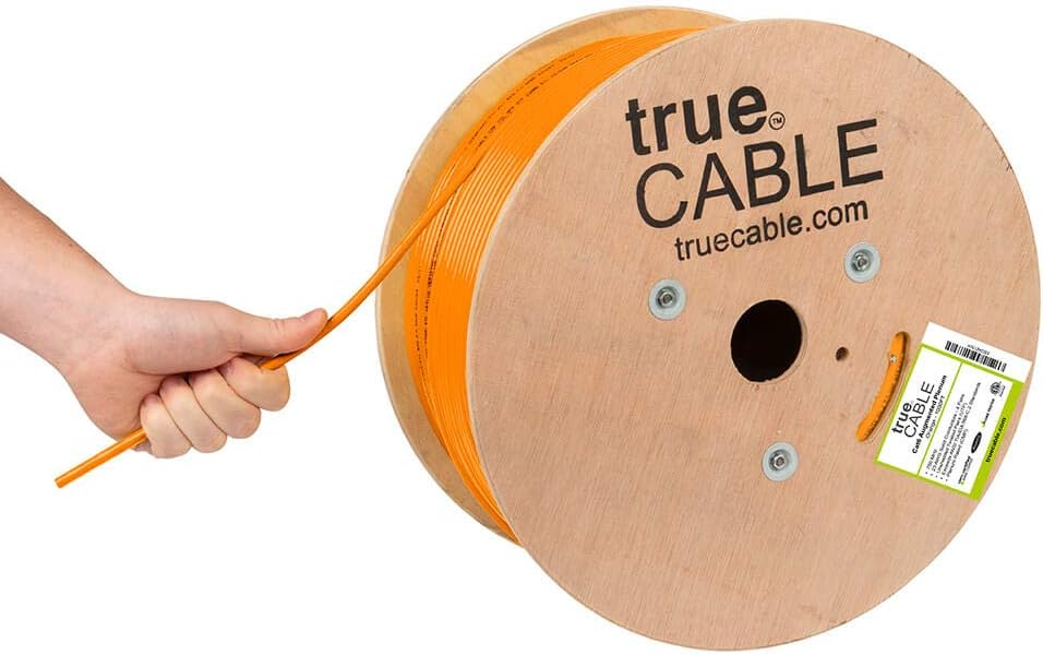 Pink 1000ft Cat6A Plenum Bare Copper Ethernet Cable Z740