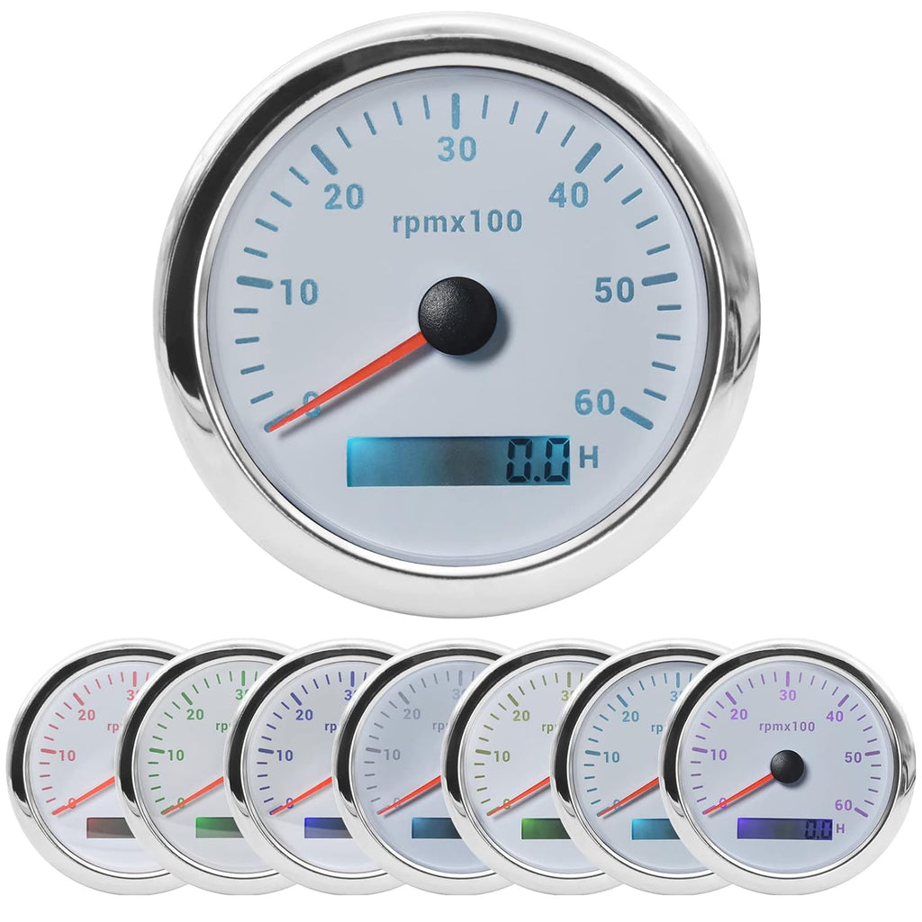 7 Colors 85mm 0-8000 RPM LED Tachometer Gauge Y24233