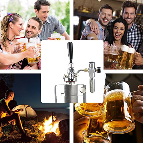 Stainless Steel Mini Keg Dispenser Portable Kegerator Kit (128oz) Z308