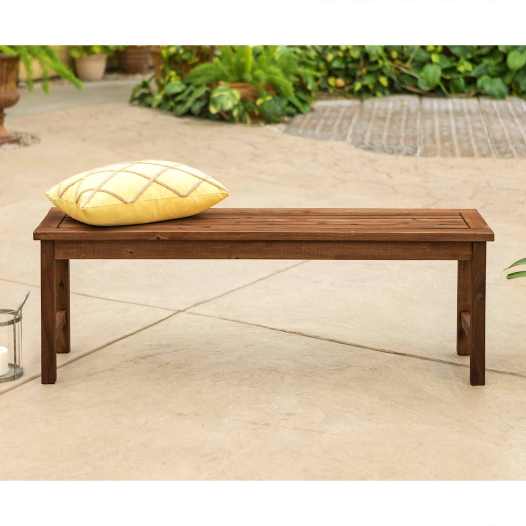 Dark Brown Acacia Wood Patio Bench G4794