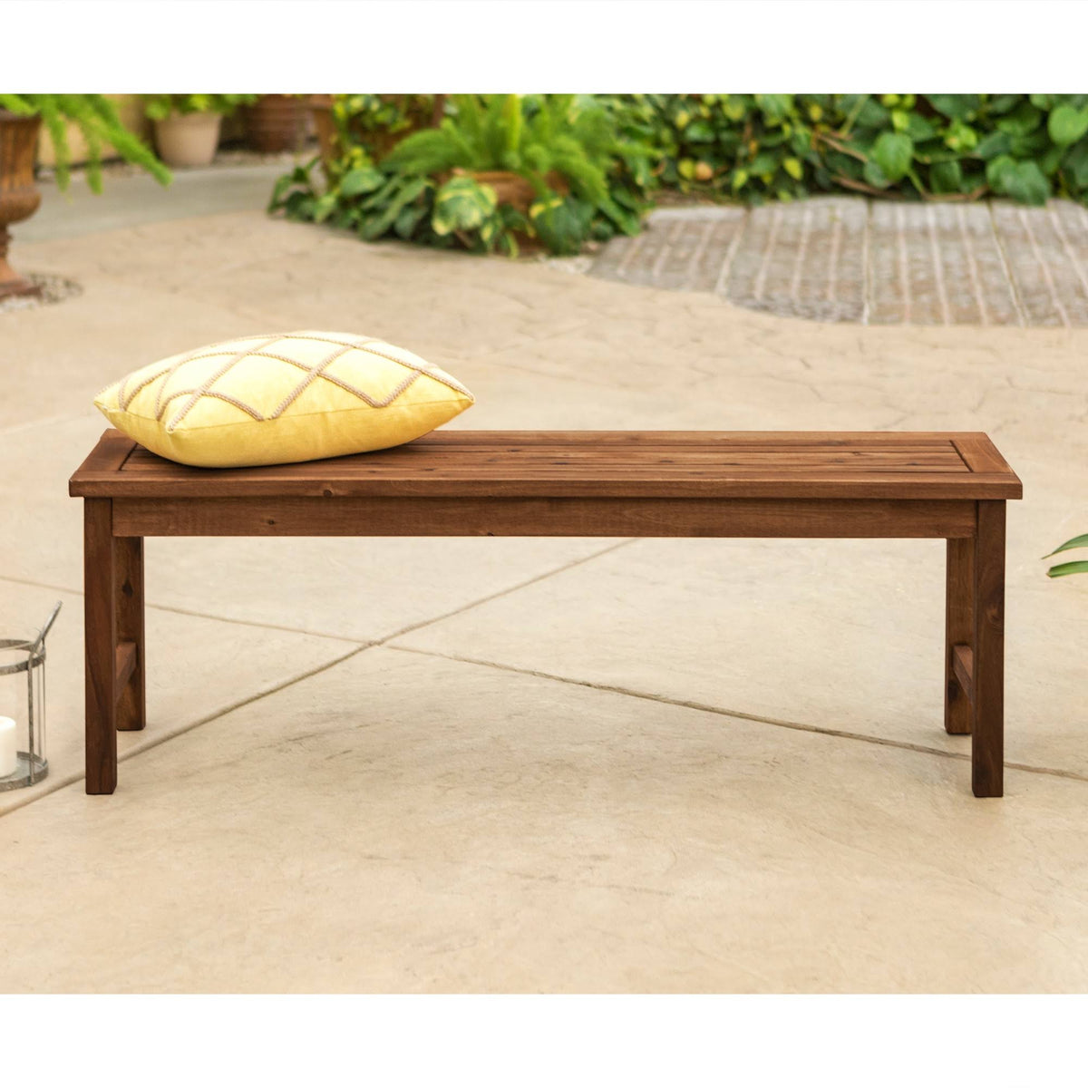 Dark Brown Acacia Wood Patio Bench G4794