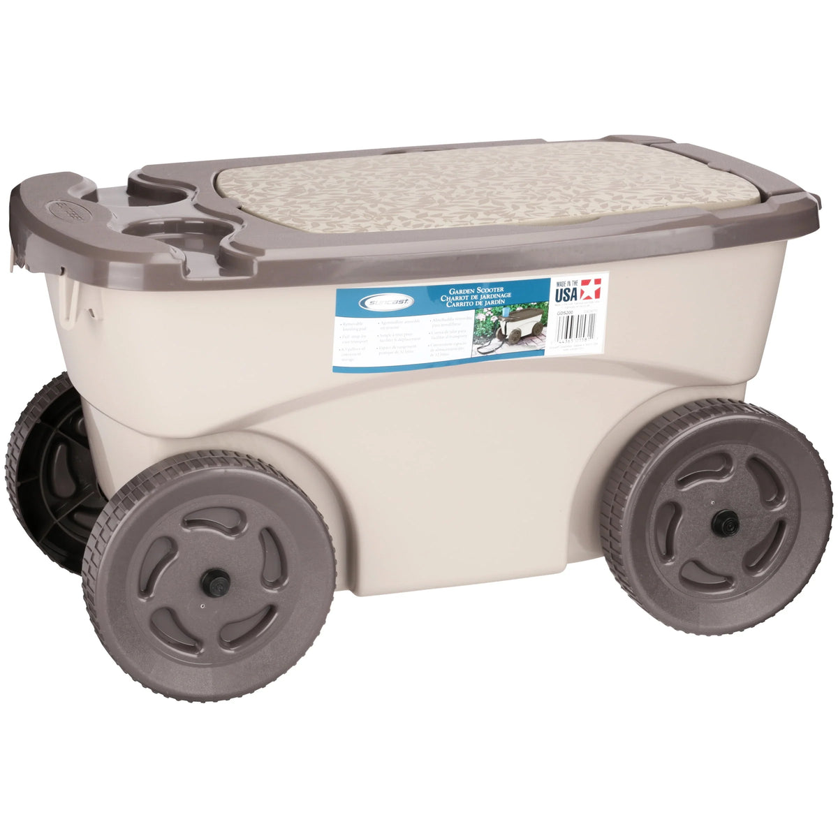 Rolling Garden Scooter with Wheels & Pull Strap N965508