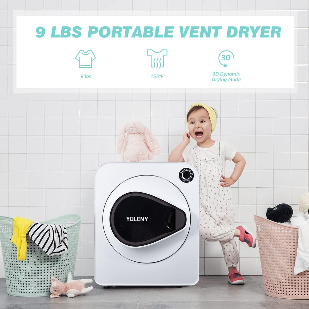 White Stainless Steel Portable Laundry Dryer M948739