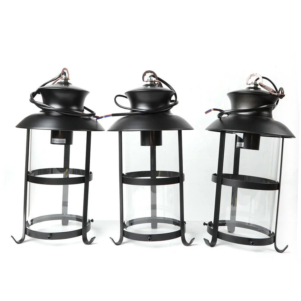 Rustic Wood 3 Heads Hanging Chandelier Ceiling Light A2512