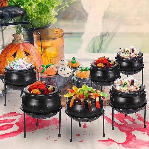 6 Pcs Plastic Black Candy Serving Bowl Set D6973