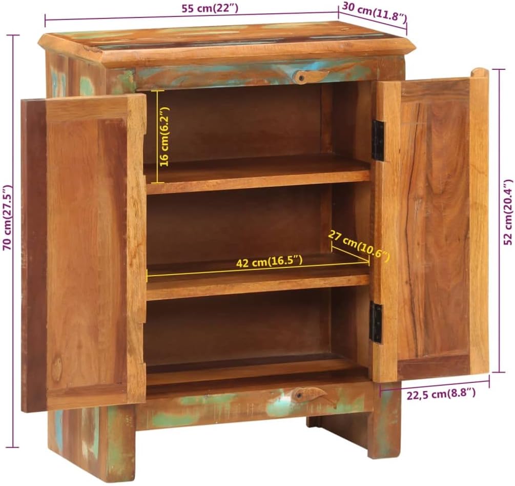 Solid Wood Sideboard with 2 Doors B8451