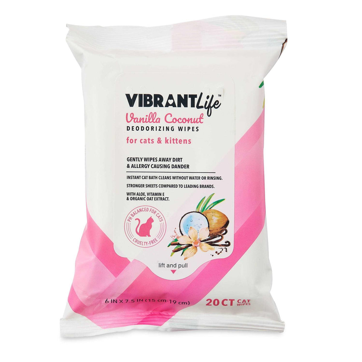 Vanilla Coconut Deodorizing Wipes for Cats & Kittens Y137146