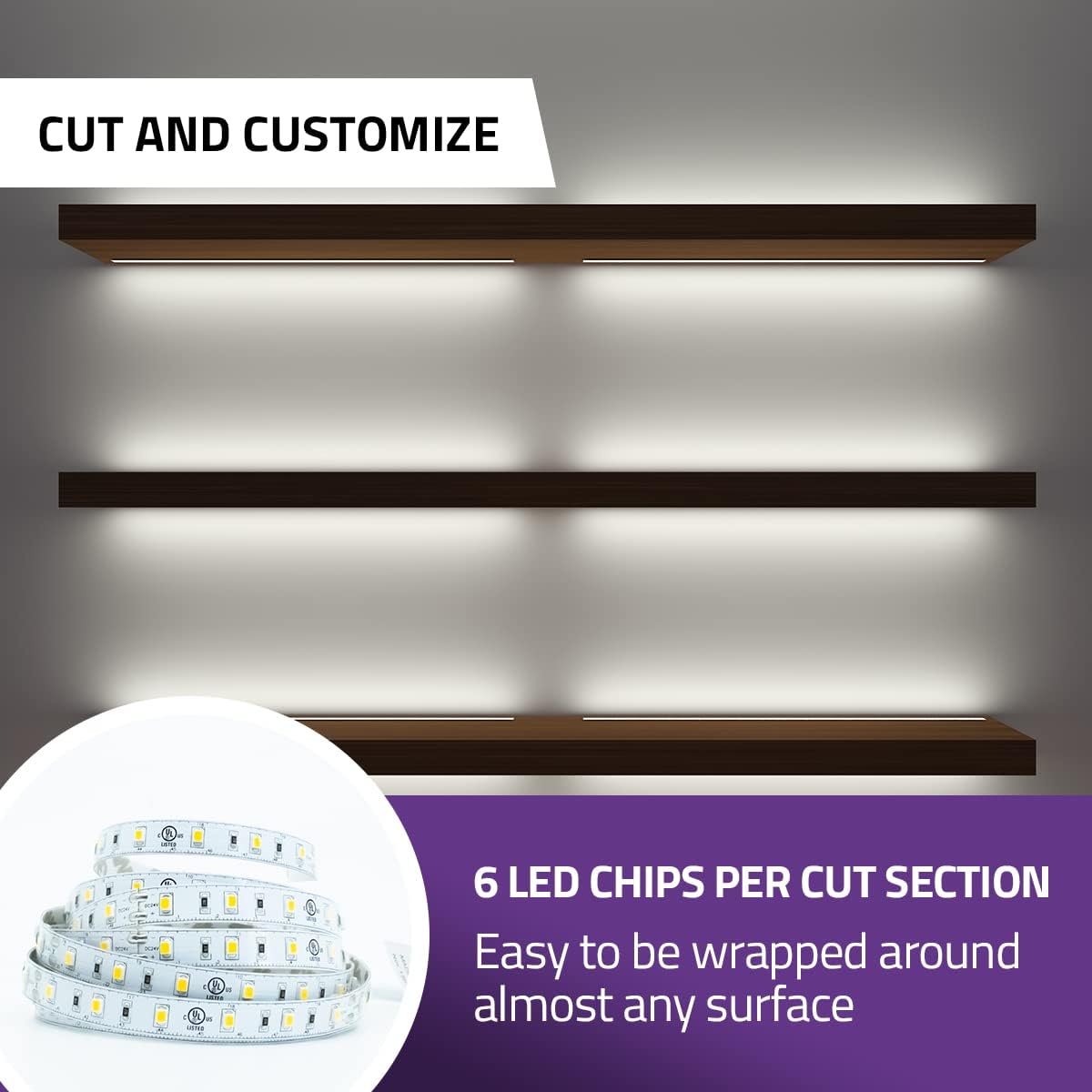 24V LED Strip Lights, 4000K Natural White, 26.2ft, Pack of 2 T9888