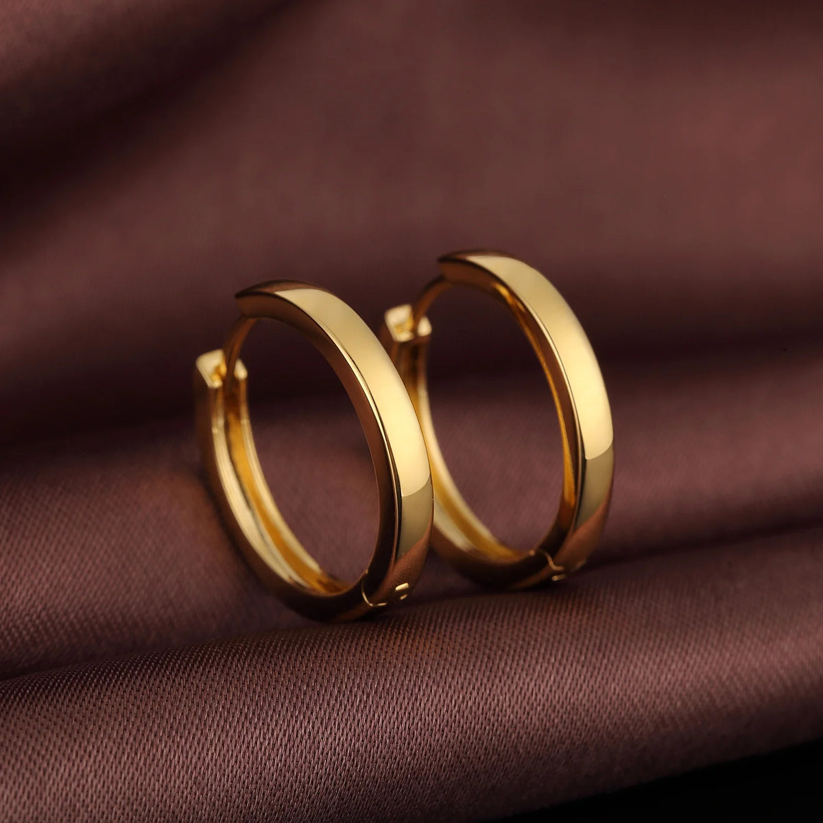 18k Gold Plated Small Hoop Earrings Stainless Steel K758948