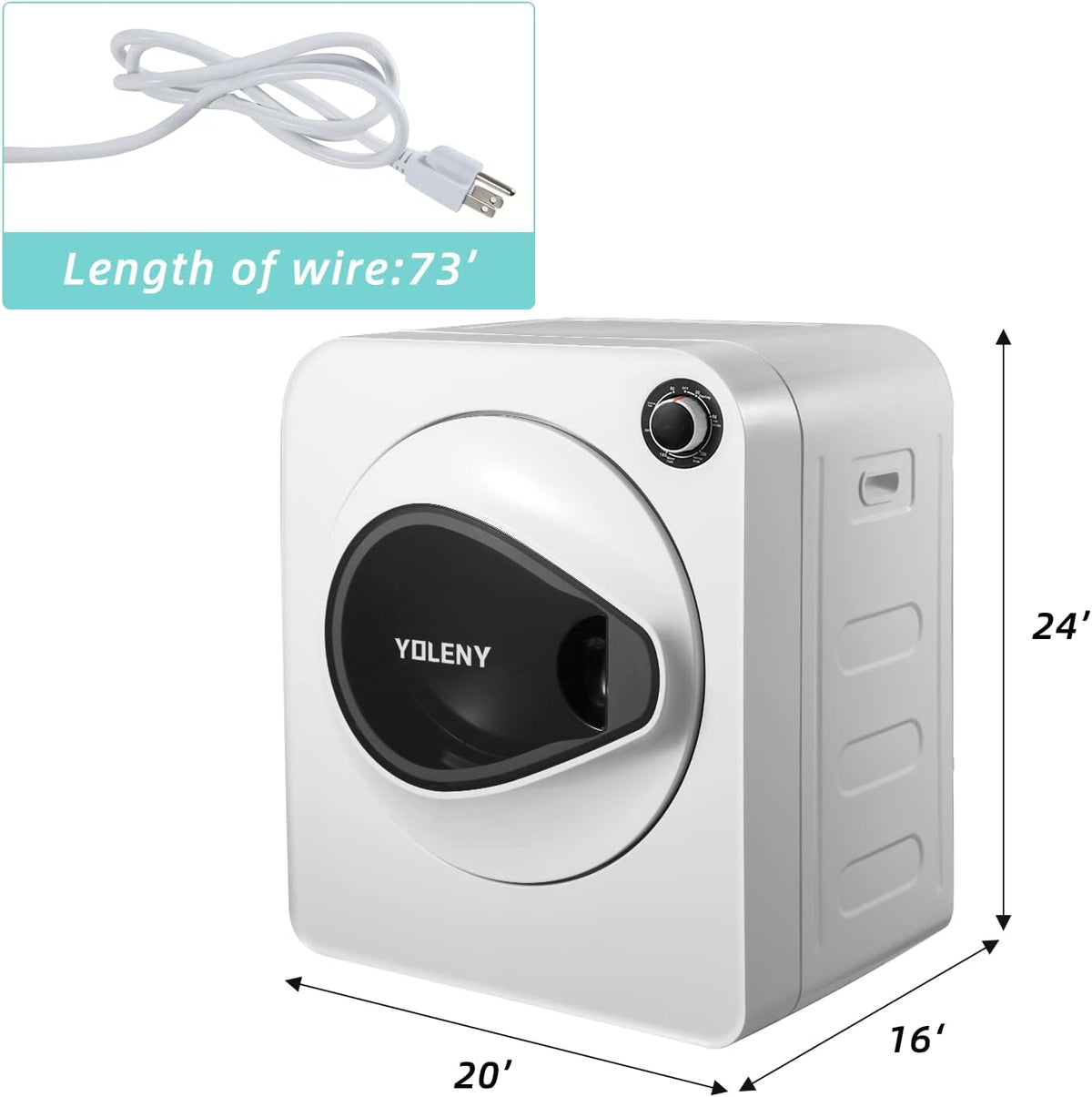 White Stainless Steel Portable Laundry Dryer M948739