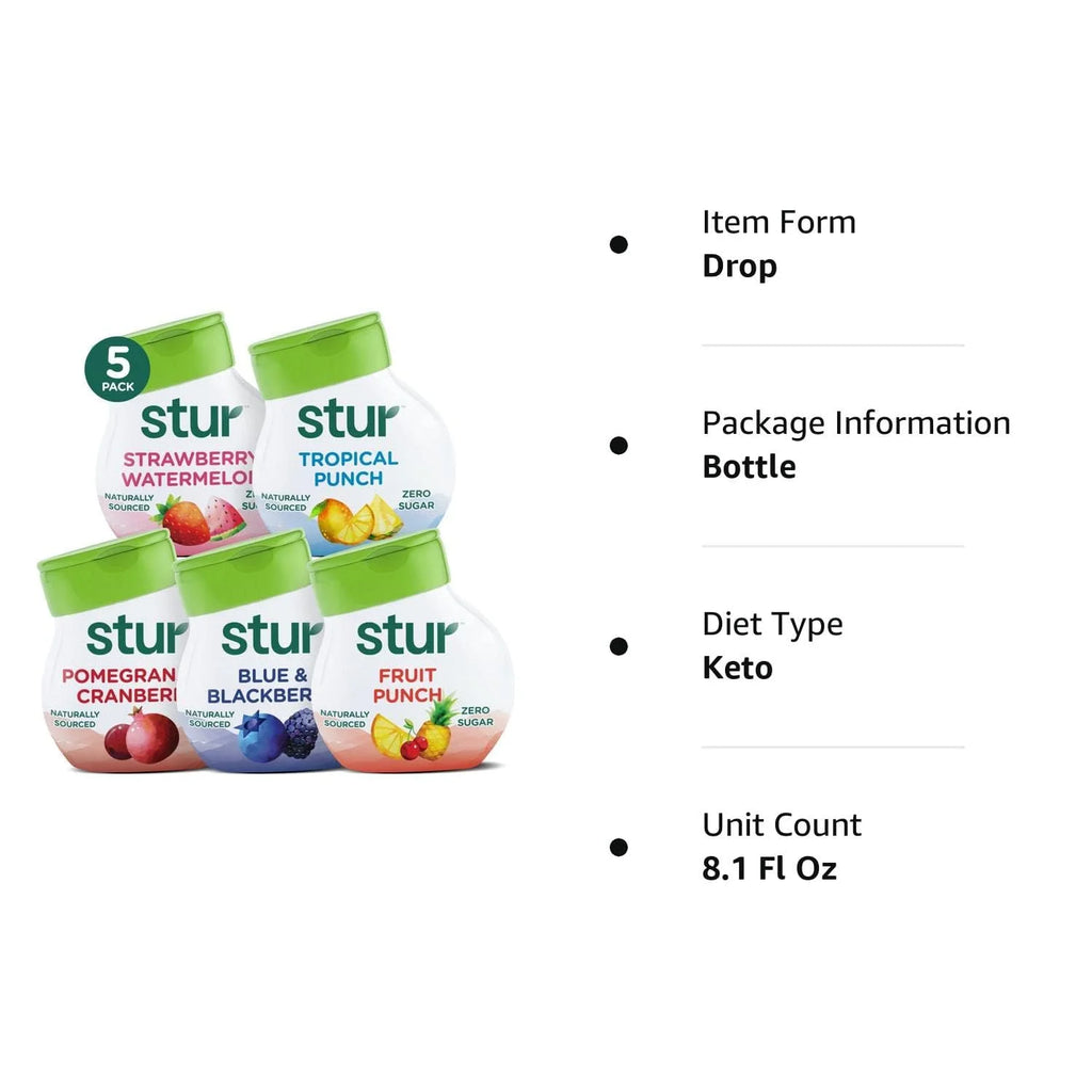 Liquid Water Enhancer Variety, Sugar Free, Zero Calories, 5 Bottles E835316