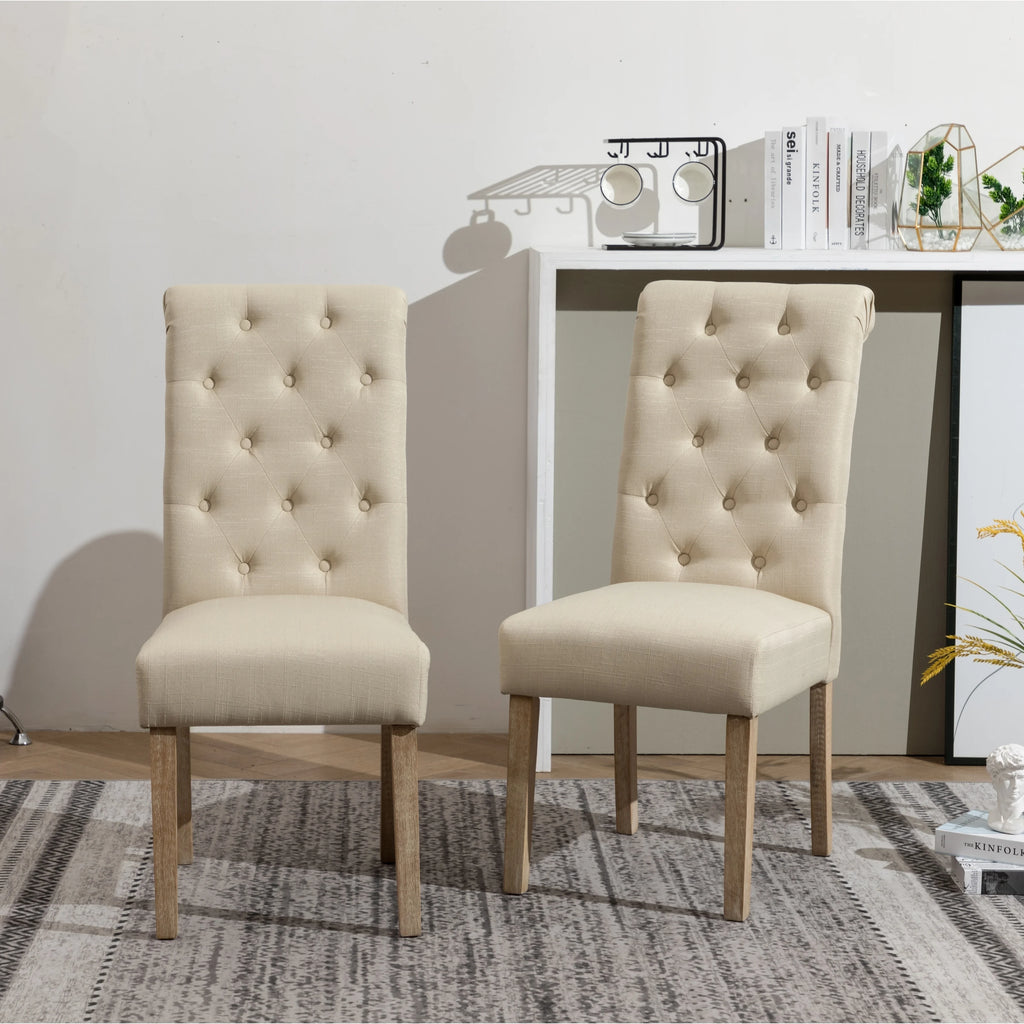 Tan Upholstered Parsons Dining Chair Set of 2 C8735