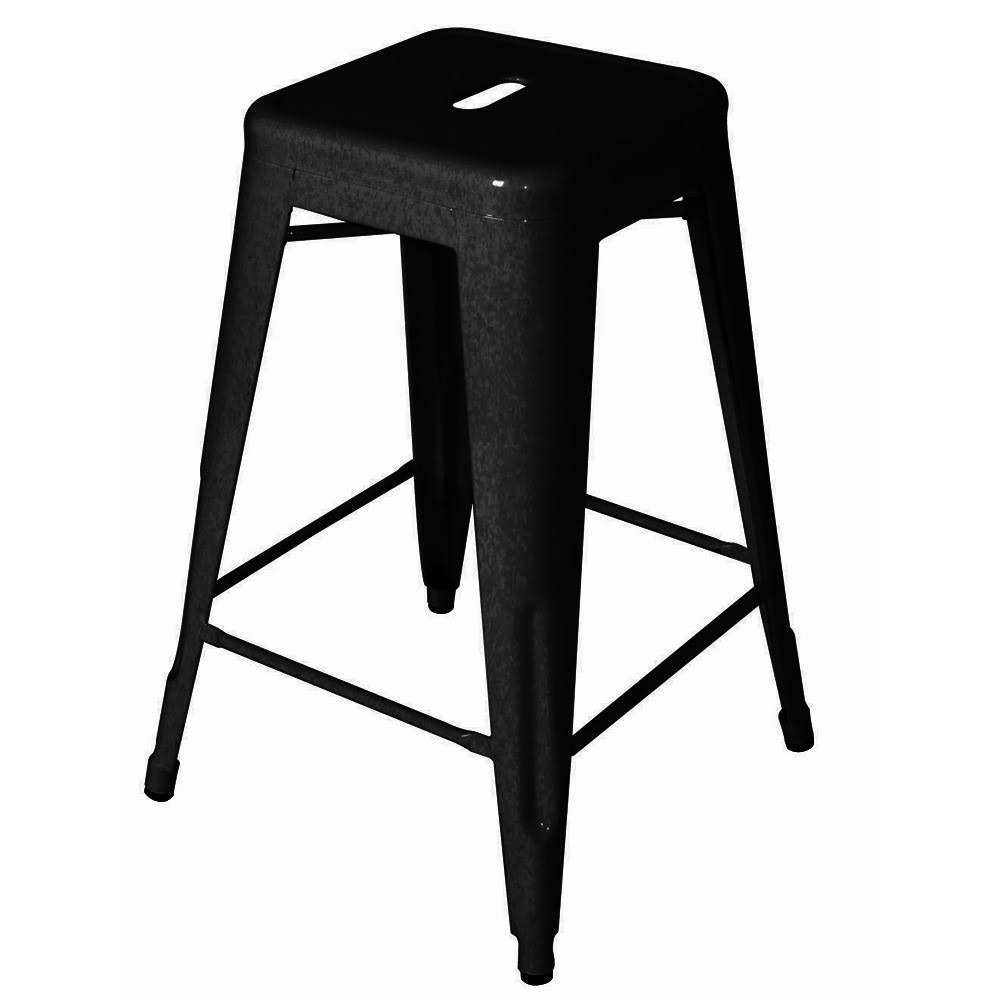 Set of 2 Black Steel Barstool P3736