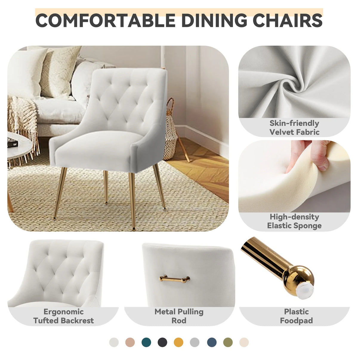 Velvet Dining Chairs Set of 2 Z2794