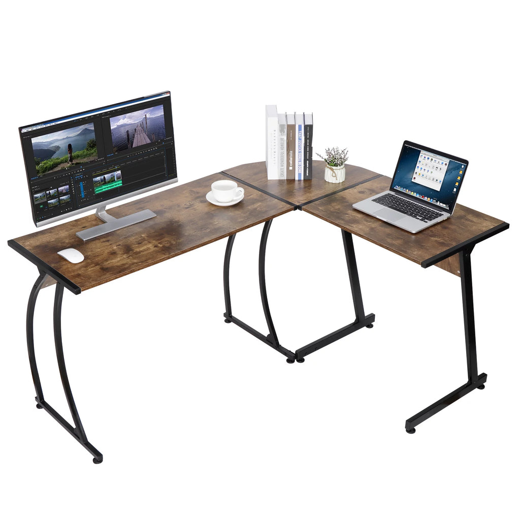 Brown L-Shaped Computer Desk X611