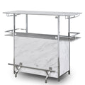 White and Chrome Bar Table K48433