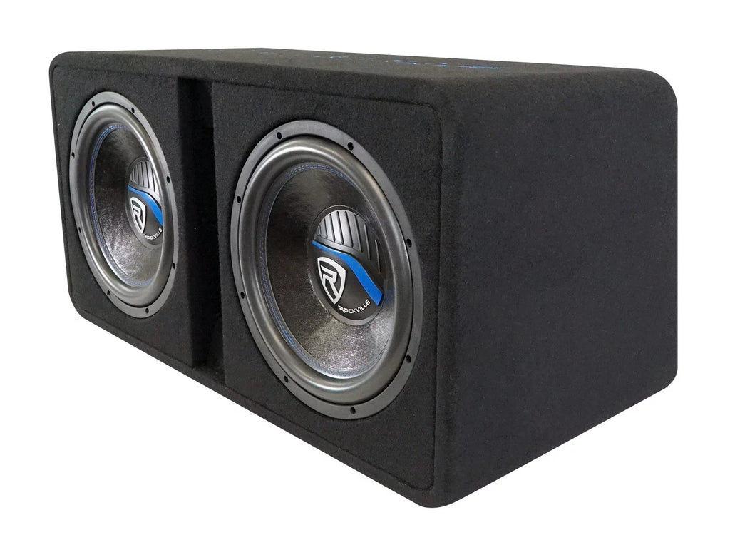Dual 8" 1600w Loaded Car Subwoofer Enclosure with Amp U7989