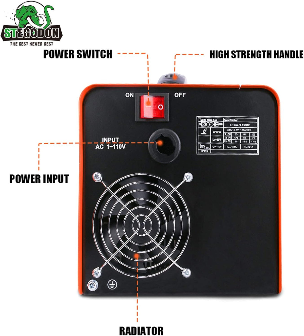 Portable 140 Welder Flux Core Wire Automatic Feed Welding Machine Y2243