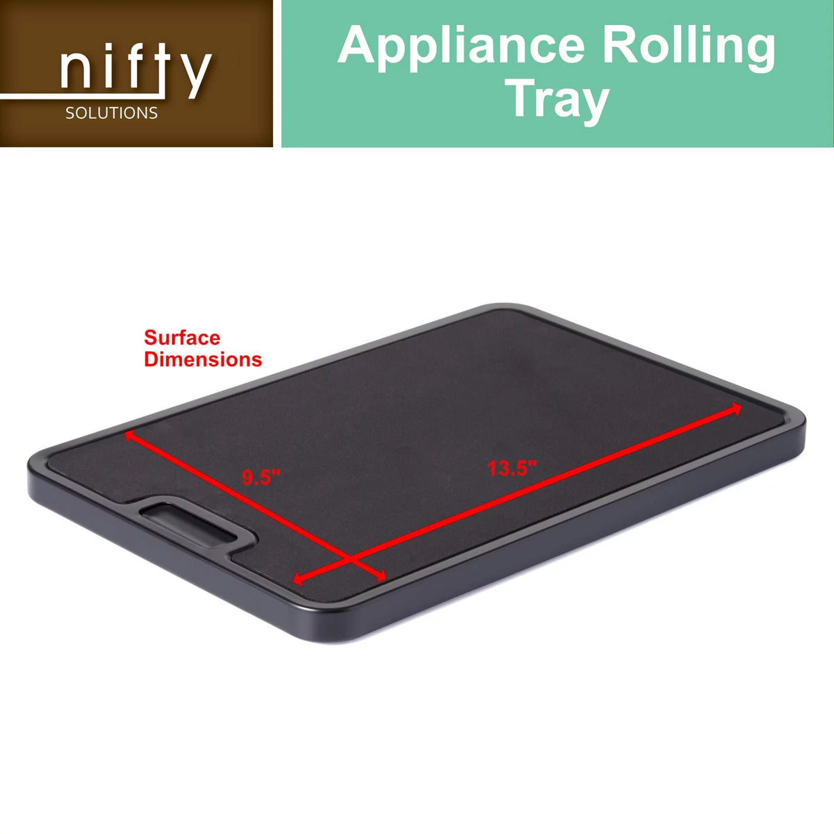 Black Appliance Rolling Tray F7821
