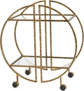 Hammered Brass Bar Cart K4132