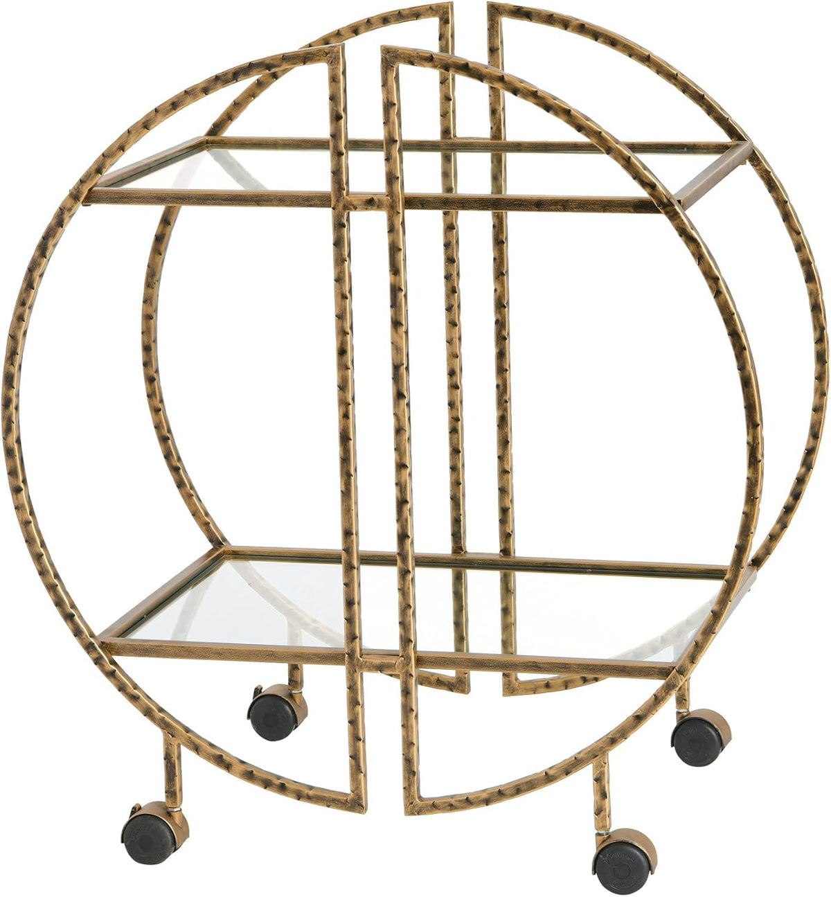 Hammered Brass Bar Cart K4132