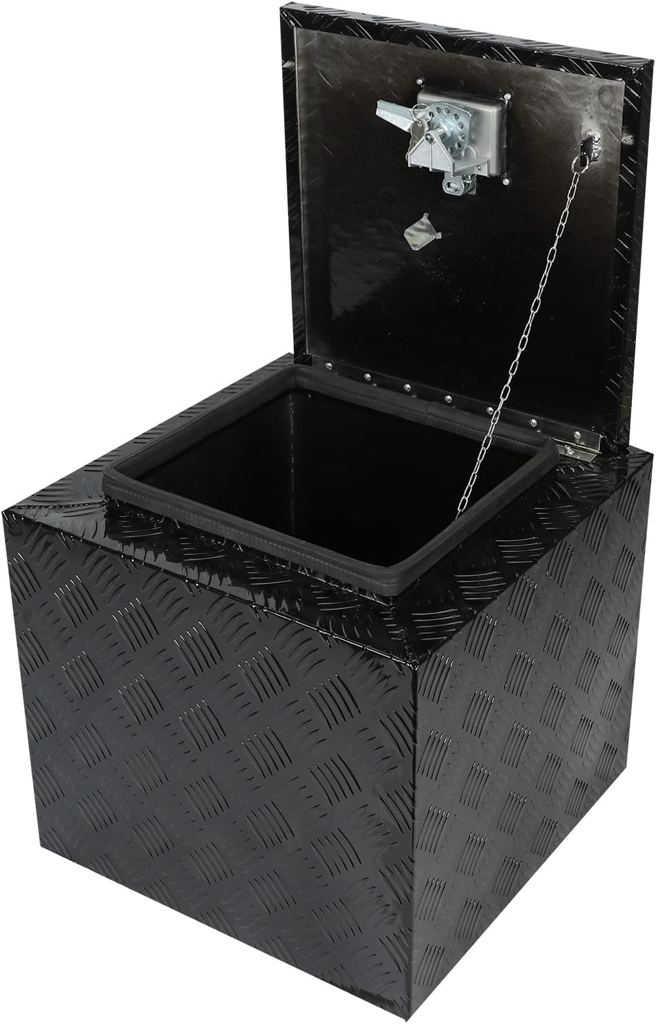 Black Aluminum 5 Bar Tread Underbody Toolbox with Lock Latch P84388