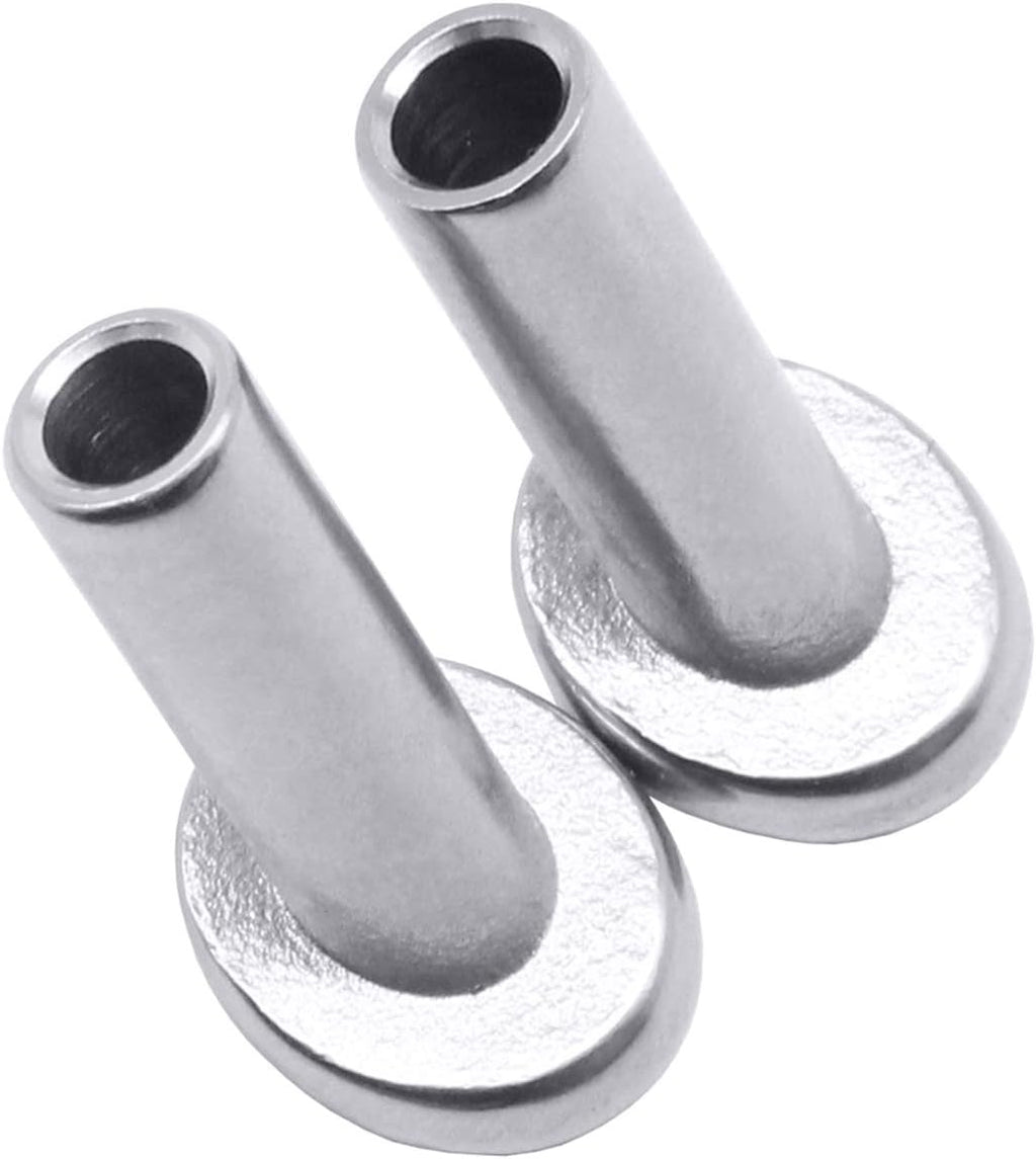 40 Pack 45 Degree T316 Marine Grade Stainless Steel Angle Beveled Protector Sleeves Wood Post Protector for 1/8", 5/32", 3/16" Wire Rope Cable Railing P322