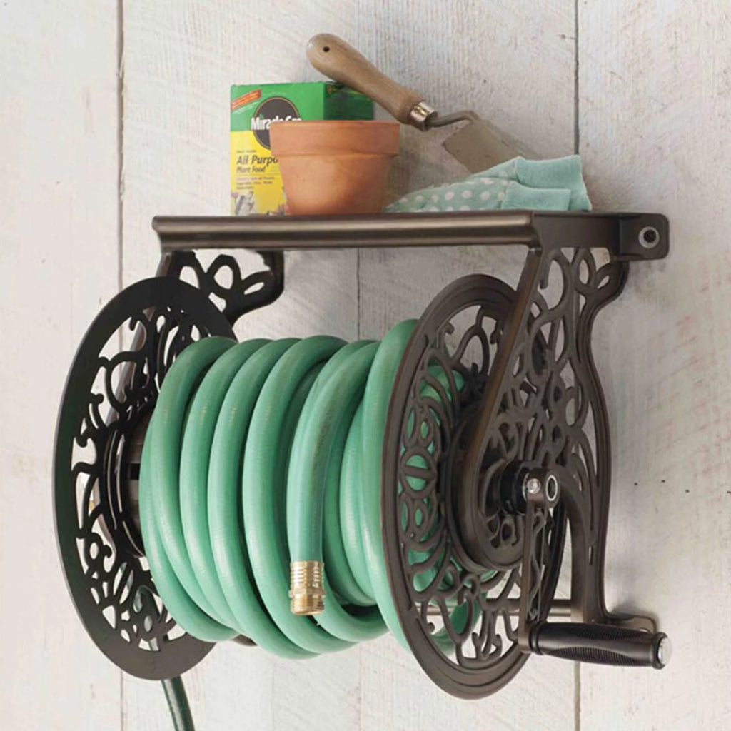 125 Foot Steel Garden Hose Wall Mounted Reel (3 Pack) T2949