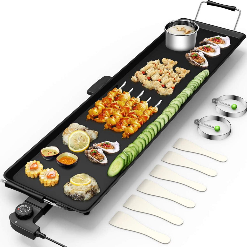 35 Electric Teppanyaki Table Top Grill Griddle, Nonstick Extra Large Griddle Z157144