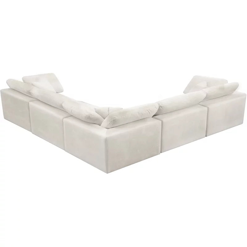 Cream Velvet Modular Sectional Sofa A56743