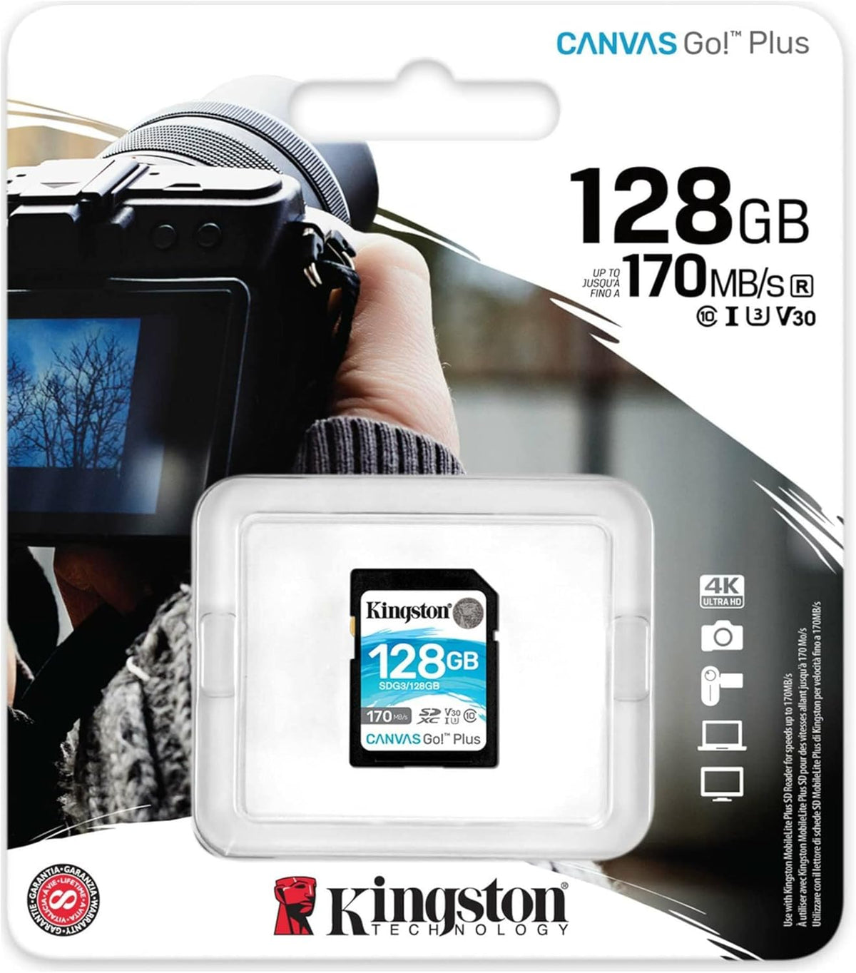128GB SDXC Memory Card 4-Pack with SD Card Reader Bundle D82370