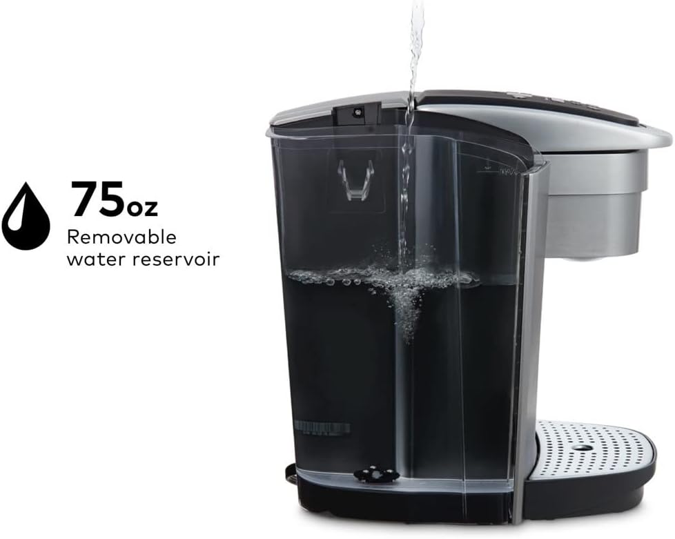 Brushed Silver Single Serve Programmable Coffeemaker E6665