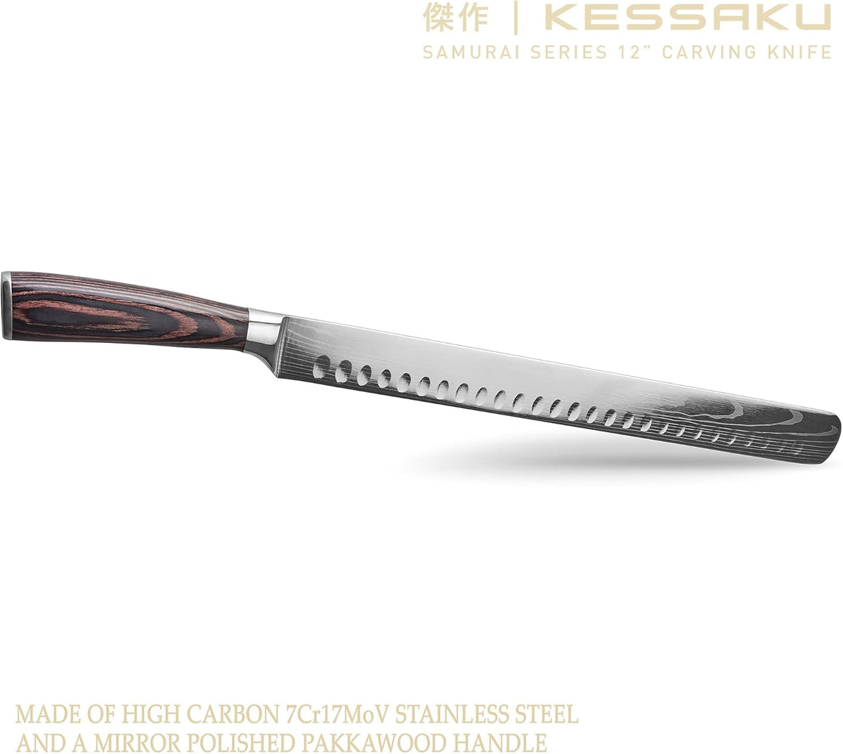 12-Inch Carving Slicing Knife & 6-Inch Meat Fork Set Forged High Carbon Stainless Steel with Blade Guard M860735